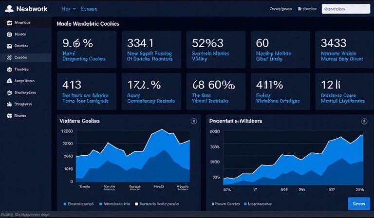 Website analytics dashboard showing cookie data