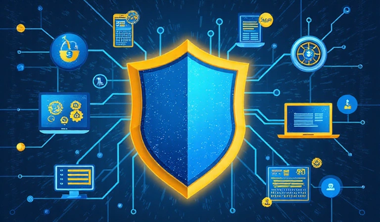 Data security illustration showing protection measures